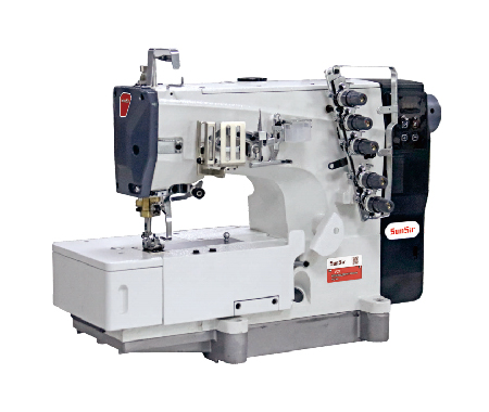 Flatbed direct drive interlock sewing machine
